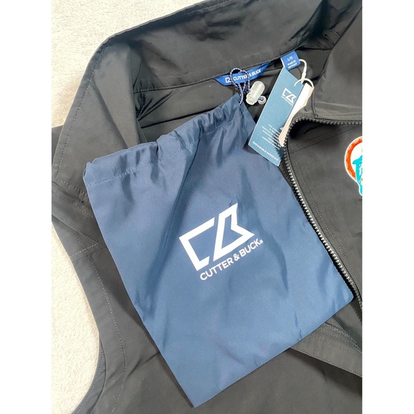 Cutter & Buck Charter Eco Packable Vest Mens Large Black Miami Dolphins Football - Picture 4 of 10